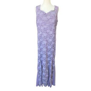 R&M Richards Lavender Lace Maxi Dress